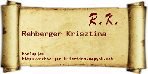Rehberger Krisztina névjegykártya